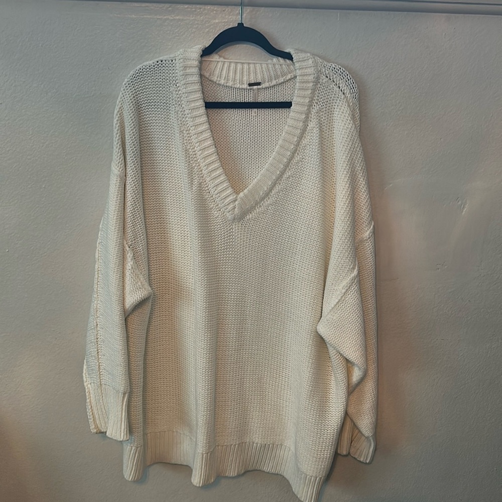 Free People Oversized V neck sweater